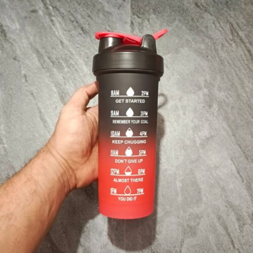 Sport Life Frosted Gradient Shaker Bottle- Black & Red (700Ml )