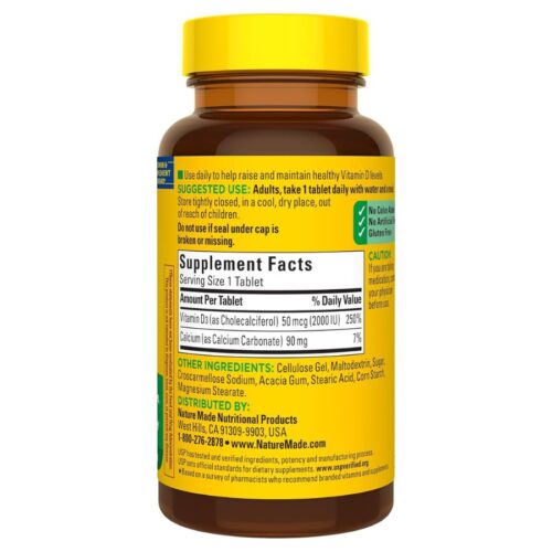 Nature Made Vitamin D3 2000 IU 50 mcg (100 Tablets) Price in Dhaka