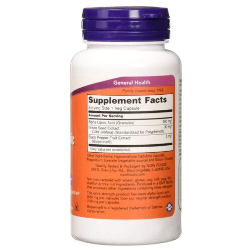 Now Foods Alpha Lipoic Acid 600mg (60 Capsules) Price In Dhaka