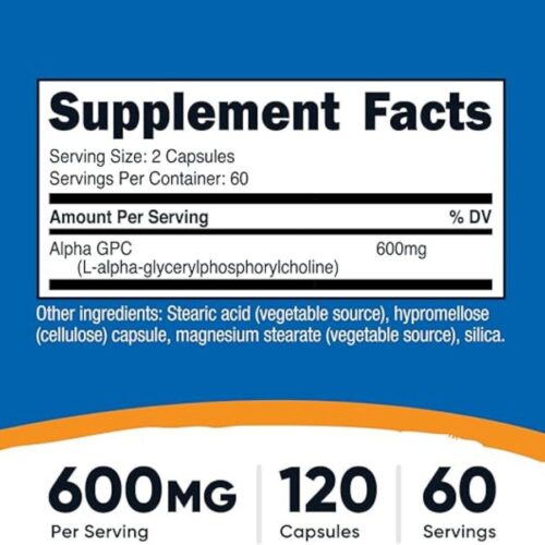 Nutricost Alpha GPC 600mg, 120 Vegetarian Capsules