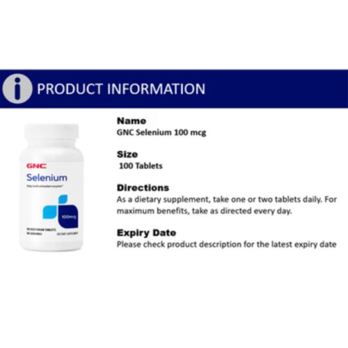 GNC Selenium 100mcg | Vegetarian(100 Servings)
