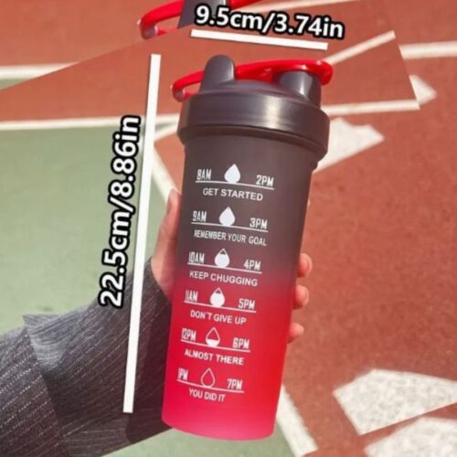 Sport Life Frosted Gradient Shaker Bottle- Black & Red (700Ml )