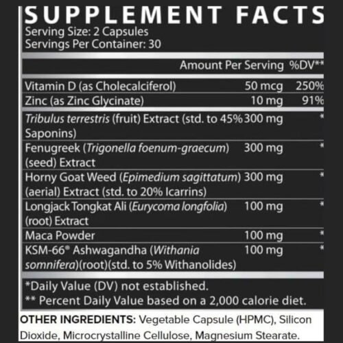 Nutrex Research, T-Up Max Supplement information
