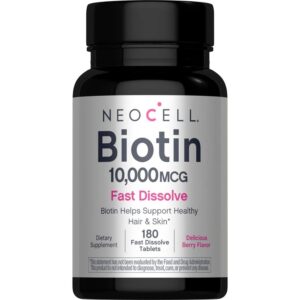 NeoCell Biotin 10000 Mcg Fast Dissolve for Healthy Hair & Skin (180 Tablets) price in Bd