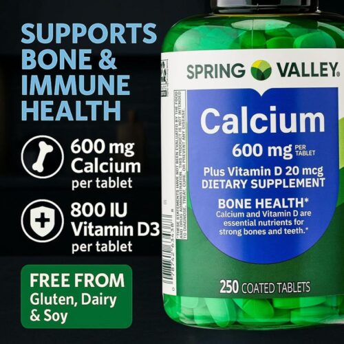 Spring Valley Calcium 600 mg Plus Vitamin D3,