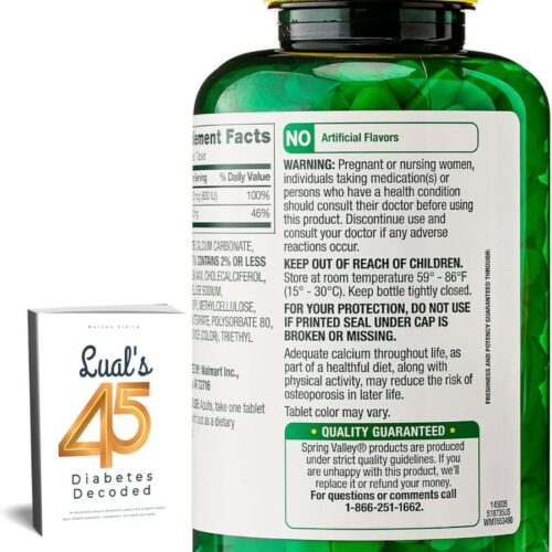 Spring Valley Calcium 600 mg Plus Vitamin D3, (250 Tablets)