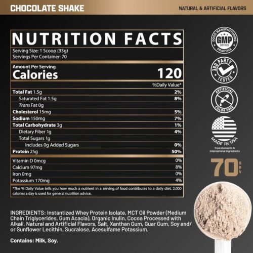 Nutrex Research Isofit Whey Protein Powder 5Lbs Nutrition Facts
