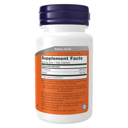 NOW Foods L-Theanine 200 mg 60 Veg Capsules in Bangladesh