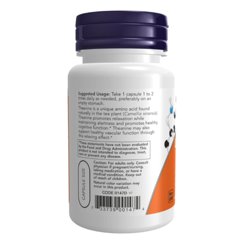 NOW Foods L-Theanine 200 mg 60 Veg Capsules in Bangladesh