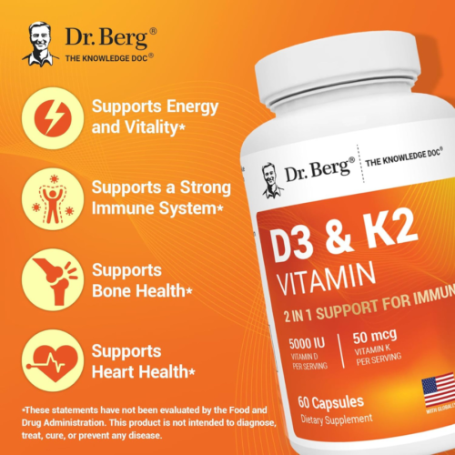 Dr. Berg Maximum Strength Vitamin D3 K2 60 Capsules price in Bangladesh