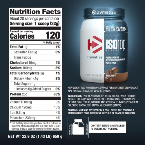 Dymatize ISO100 Hydrolyzed Protein Powder,100% Whey Isolate Protein