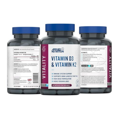 Applied Nutrition – Vitamin D3 & K2 – High Dose Formula – Best Immune Support ( 60 Capsules) Price in Bangladesh