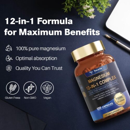 Totaria Magnesium Complex 700mg 12 in 1 Vegan 120 Capsules price in Bangladesh