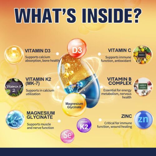 Totaria Magnesium Glycinate 180mcg + Vitamin D3 5000 IU & K2 120 Softgels price in Bangladesh
